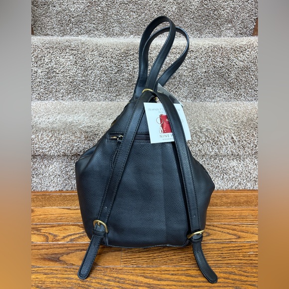 9 West Black Studded Leather Sling Bag - Picture 3 of 7